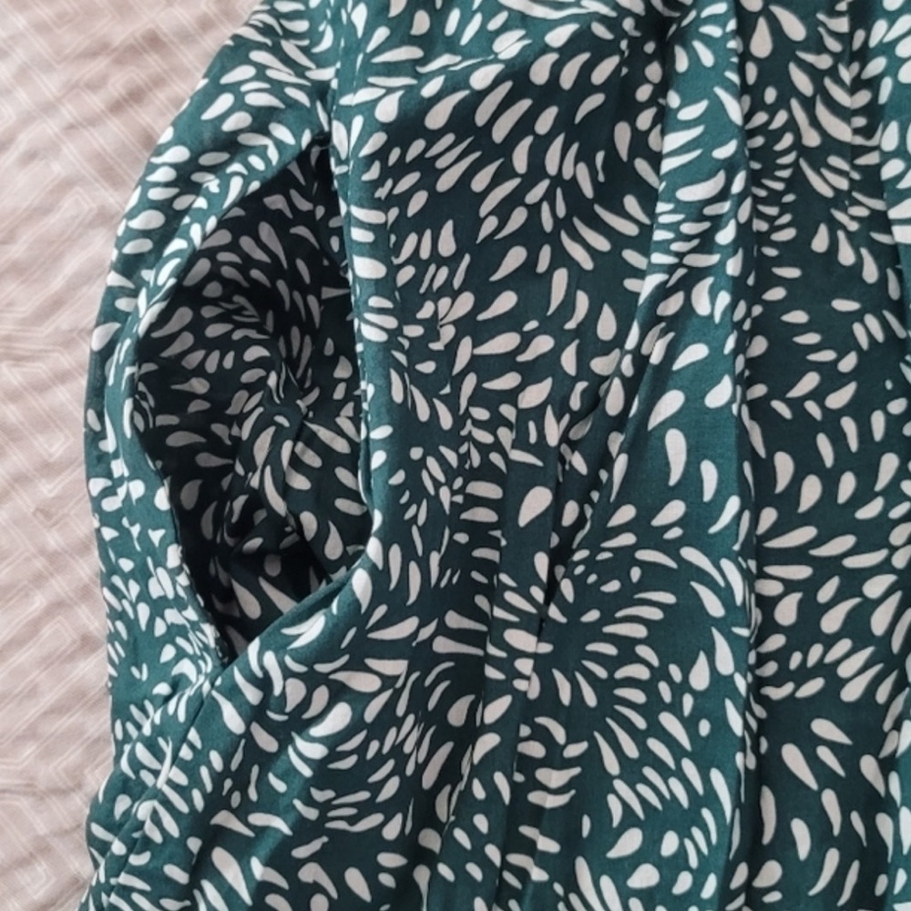 O.P.T. River Midi Dress Green Abstract Paisley Women’s Large - Picture 11 of 11